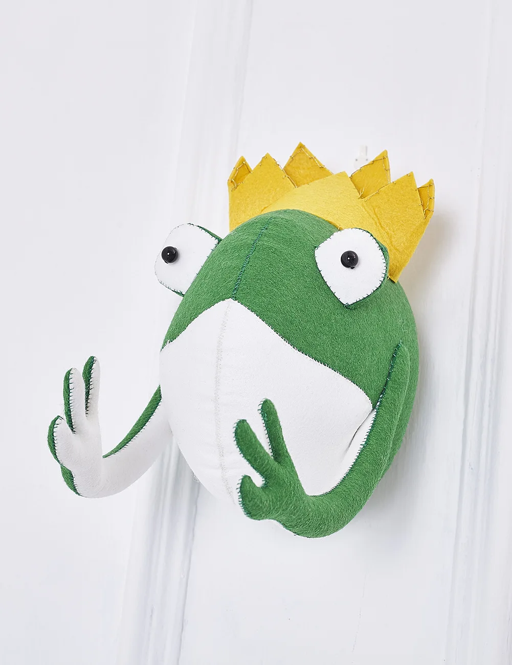 Frog Голова животного, плюшевая кукла, фламинго, голова слона, настенное крепление, мягкие плюшевые игрушки, украшение для детской спальни, войлочные настенные куклы, реквизит для фотосессии - Цвет: Frog
