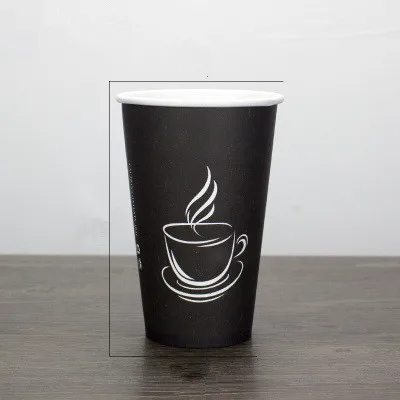 Cup 50 шт Черный чай с молоком плотная бумажная чашка одноразовая кофейная чашка горячий напиток на вынос посылка вечерние чашки для напитков с крышками - Цвет: Cup