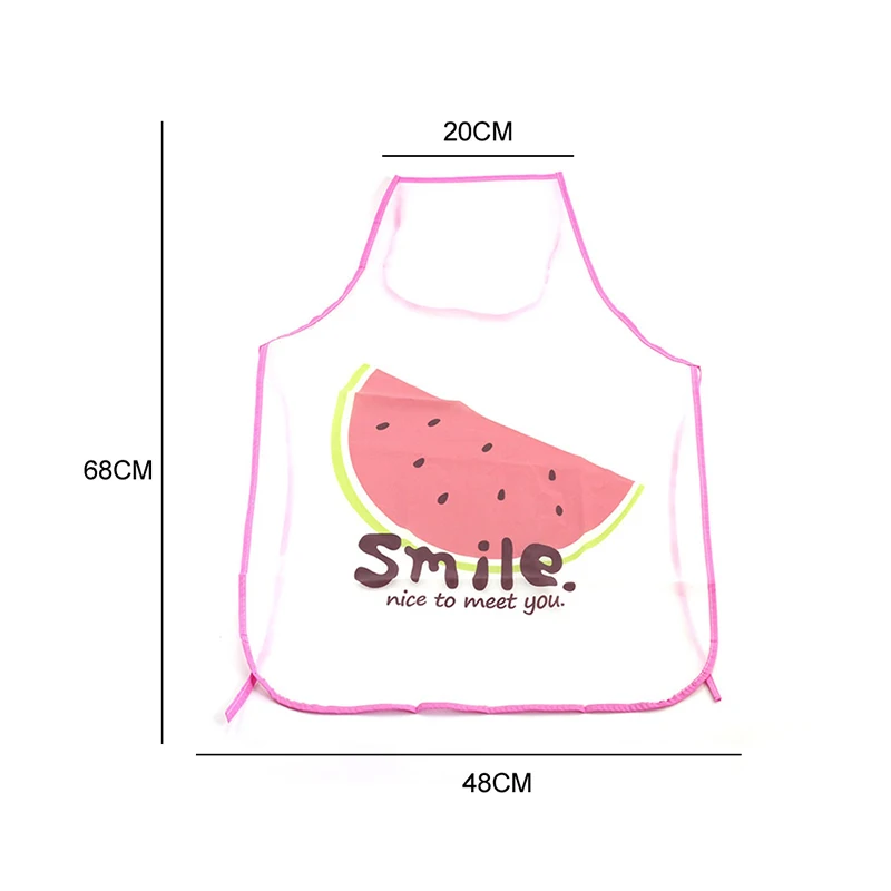

Cute Fruit PE Waterproof Cooking Apron Waist Bib Apron Kitchen Aprons for Women Men Chef Oil-proof Cooking Sleeveless Apron