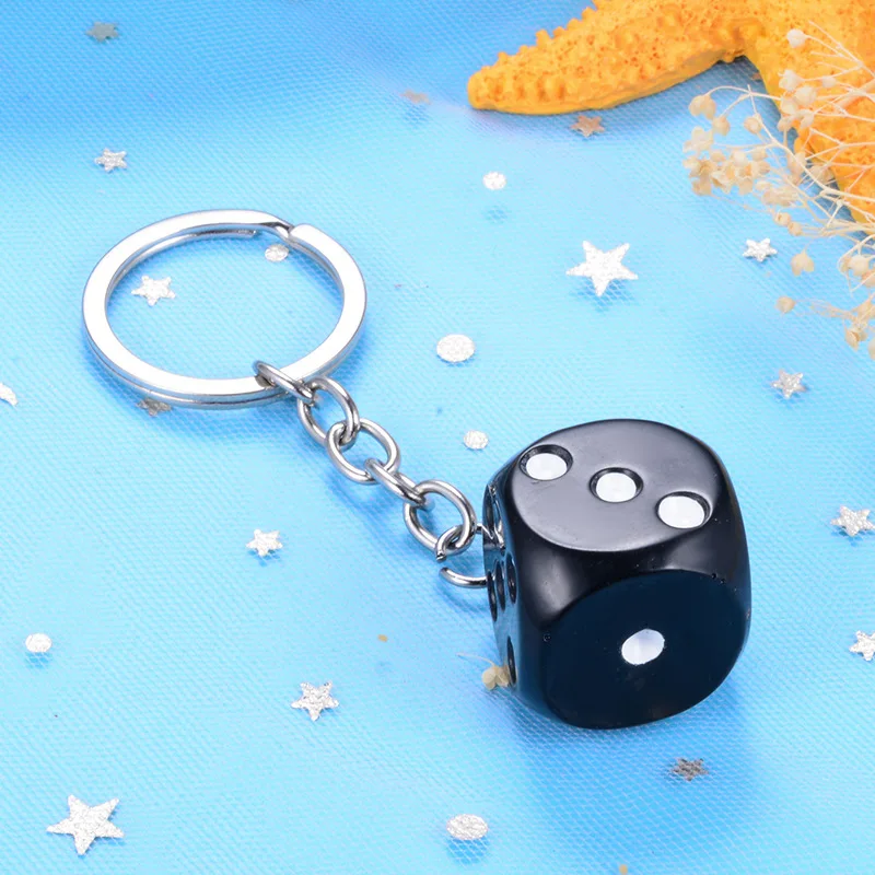 Black Keychain Смешная акриловая 3D кость-подвеска, серьги, Висячие ожерелья, крутые панк висячие серьги с кисточкой, казино, для женщин и мужчин, ювелирные изделия, индивидуальная забава G - Окраска металла: Black Keychain