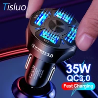 tisluo 35w car charger quick charge 3 0 fast car cigarette lighter for iphone 11 samsung huawei xiaomi 4 ports car usb charger