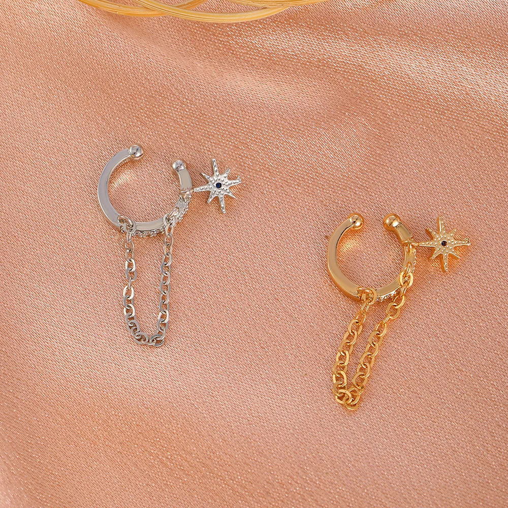 ZYZQ корейские простые клипсы без отверстий для женщин в стиле ретро пятиконечная