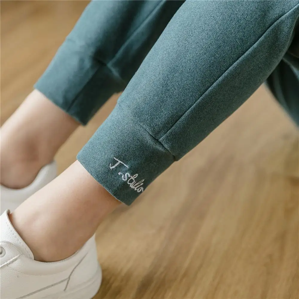 Модные женские брюки бархатные зимние большого размера шаровары | Женская одежда