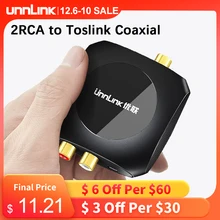 Unnlink 96KHz Analog to Digital Audio Converter 2RCA to SPDIF Optical Toslink Coaxial Adapter TV to Speaker Subwoofer Amplifier