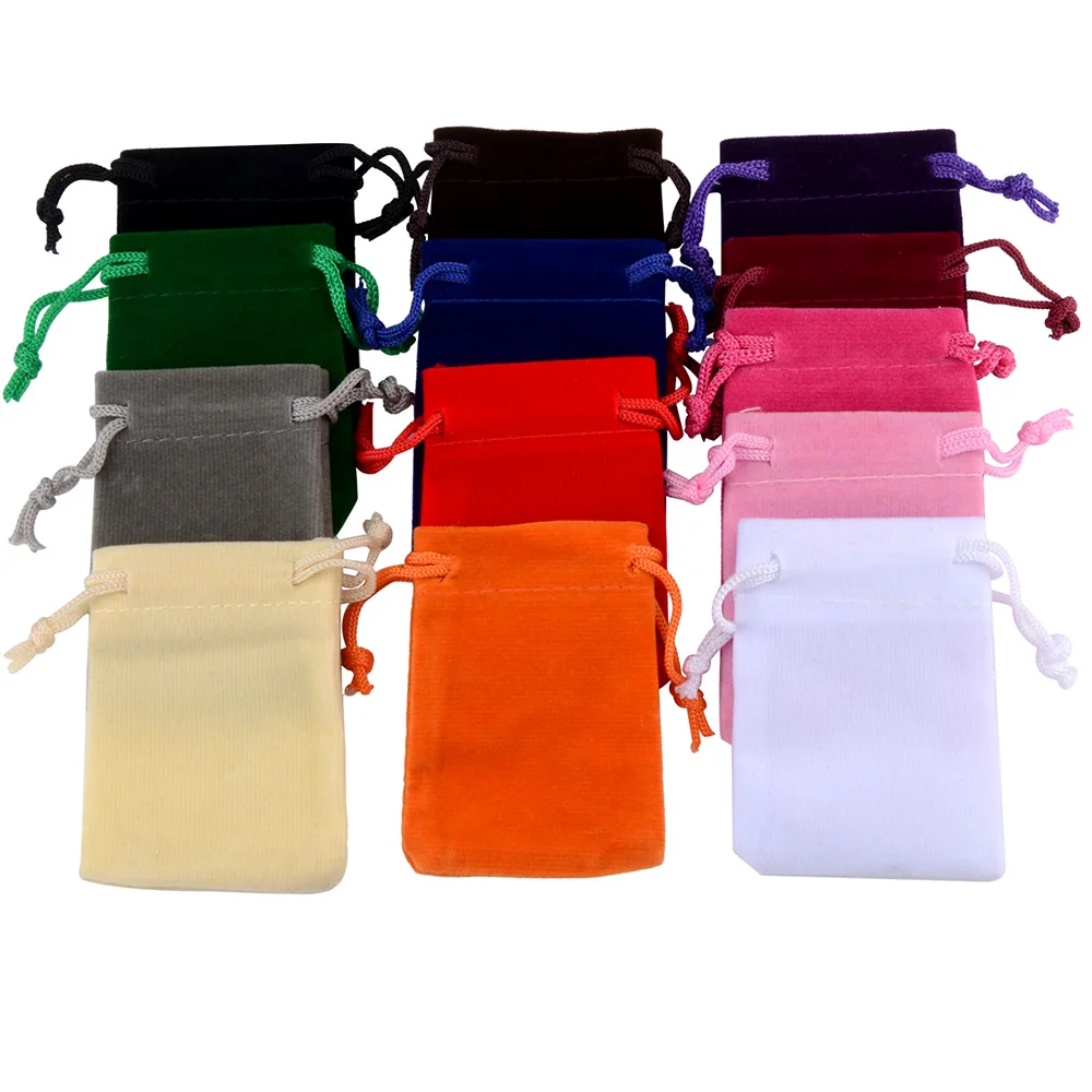 

10pcs/lot 5*7cm Colorful Velvet Pouches Jewelry Packaging Display Drawstring Packing Gift Bags & Pouches