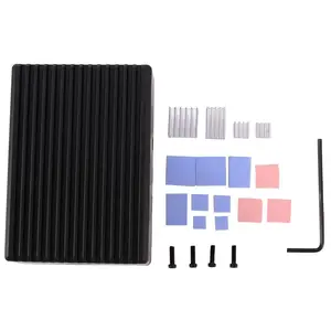 hot black metal case enclosure cover shell with heat sinks for raspberry pi 4b pi 4 model b free global shipping