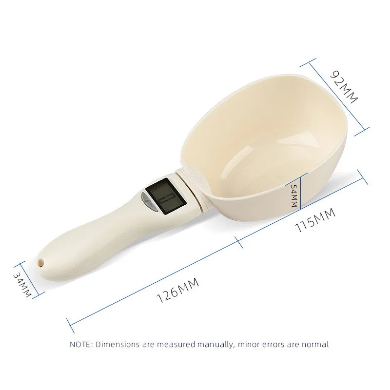 

Pet Food Scale Cup Measuring Spoon for Pet Feeding Bowl Kitchen Scale Spoon Measuring Scoop Cup Portable with Led Display