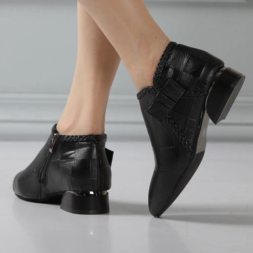 Женские ботильоны с острым носком модные классические черные повседневные
