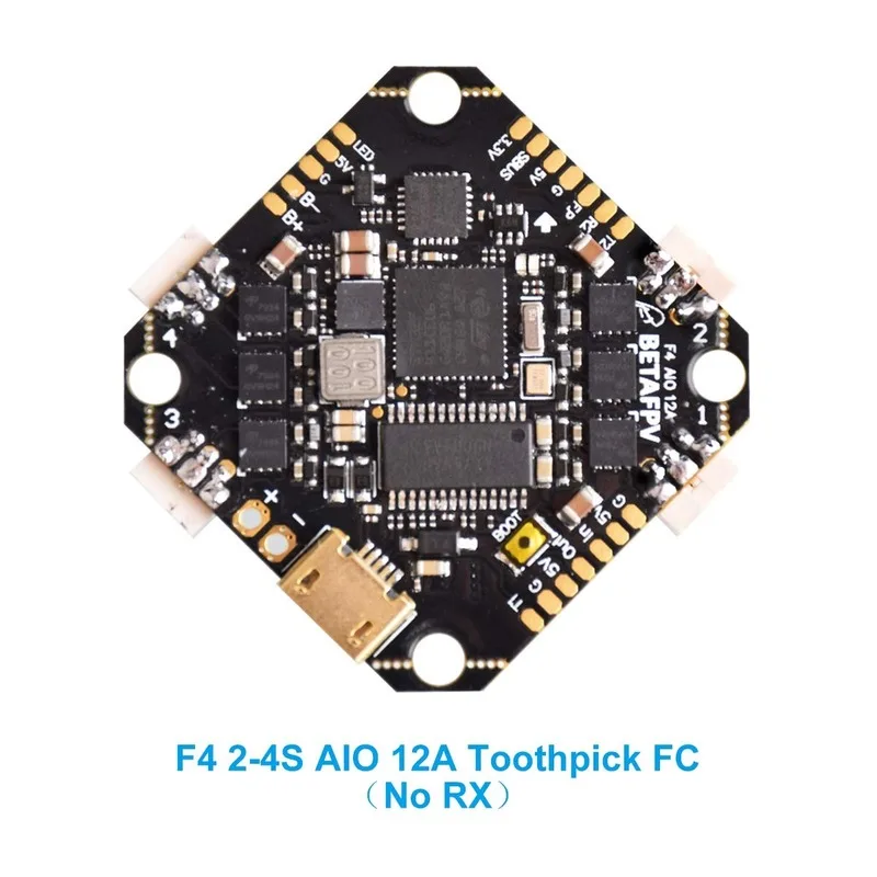 Бесщеточный контроллер полета BETAFPV Toothpick F4 2 4S AIO BLHELI_S 12A ESC No RX OSD Smart Audio с кабелем XT30