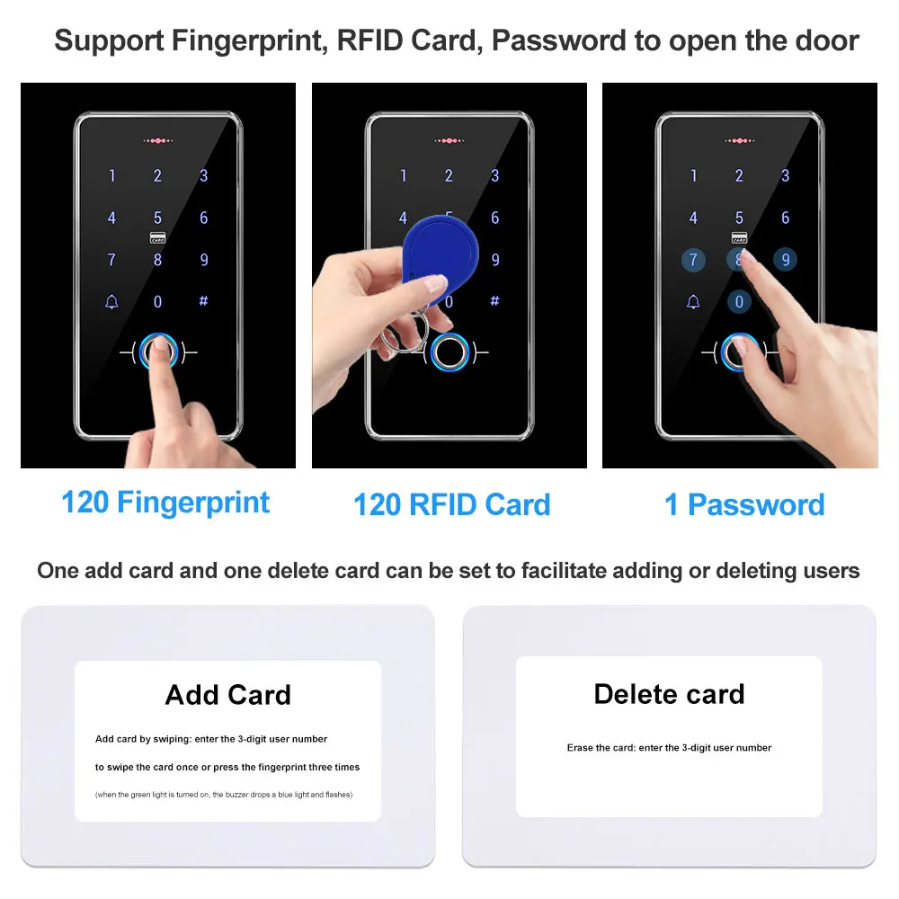 Водонепроницаемая RFID-клавиатура с защитой от дождя IP68 сканер отпечатков пальцев