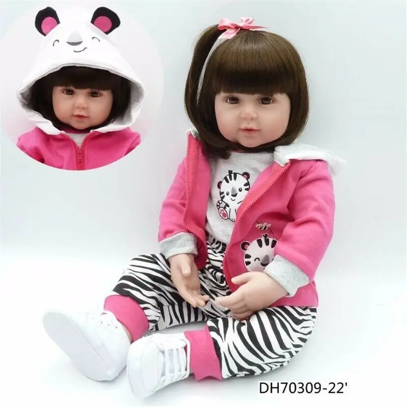 Reborn Baby Toddler Girl Doll 22'' Silicone Vinyl Alive Handmade + Clothes Gifts Toys for Girls  Toddler Boy Toys Baby Doll Toy