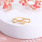 Новинка 2021, золотистые кольца с блестящим бантом для женщин, простое обручальное кольцо, женское ювелирное изделие, рождественский подарок для лучшей жены