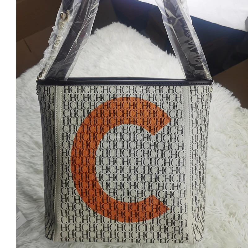 

Women Casual Totes Sac Genuine Leather Large Capacity Designer Purses and Handbags Ladies Fashionable Purses with CH Printing