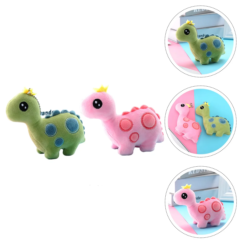 

2pcs Cartoon Dinosaurs Shape Design Key Chain Pendants Doll Decorations