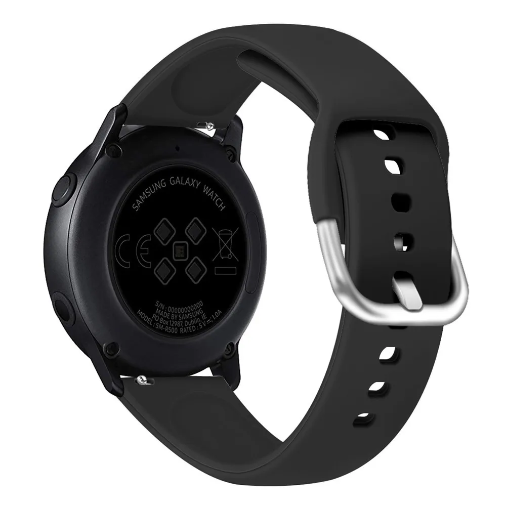 20 мм ремешок для часов Huami Amazfit Bip & Galaxy watch Active 22 мягкий силиконовый на запястье
