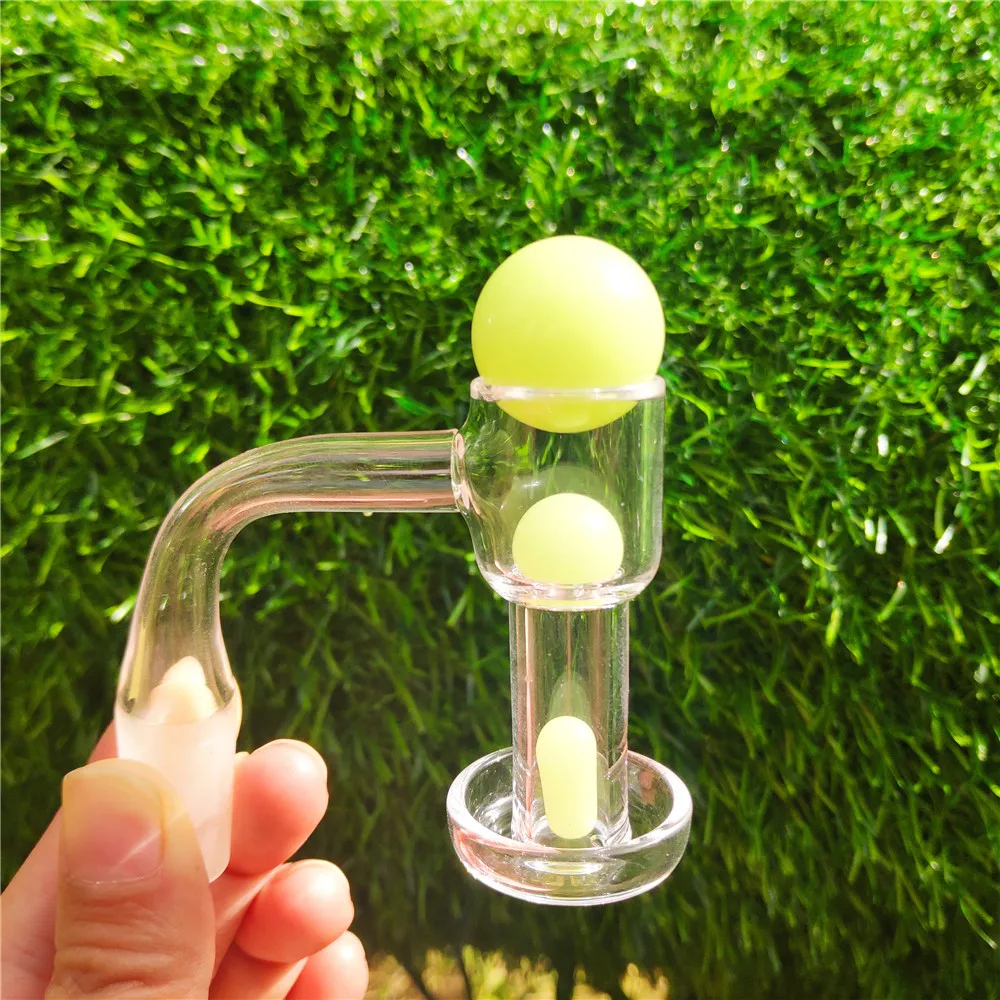 

OD 20mm Beveled Edge Terp Slurper Quartz Tube with Luminous Ball Carb Cap 10mm 14mm 18mm Joint for Daily Necessities