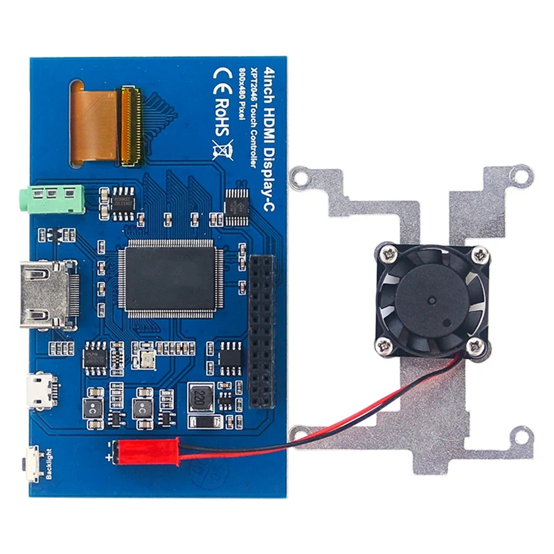 

Suitable for Raspberry Pi 4 Inch HDMI Display for Raspberry Pi HDMI Display with Acrylic Case with Bracket Fan