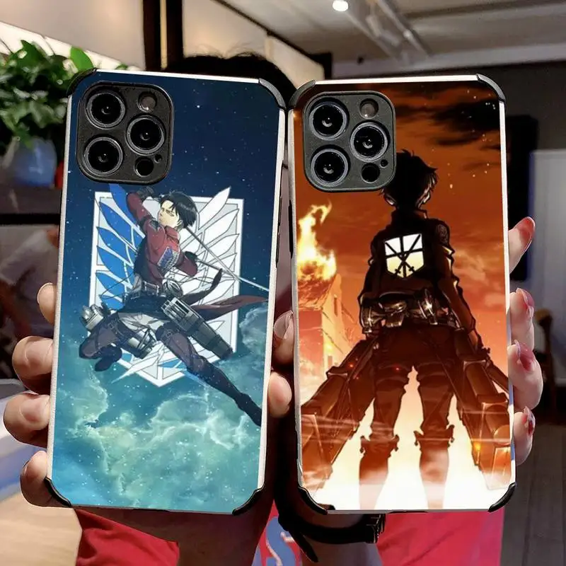 

Anime Japanese attack on Titan Phone Case Lambskin Leather For iphone 12 11 8 7 6 XR X XS PLUS MINI PLUS PRO MAX Shockproof