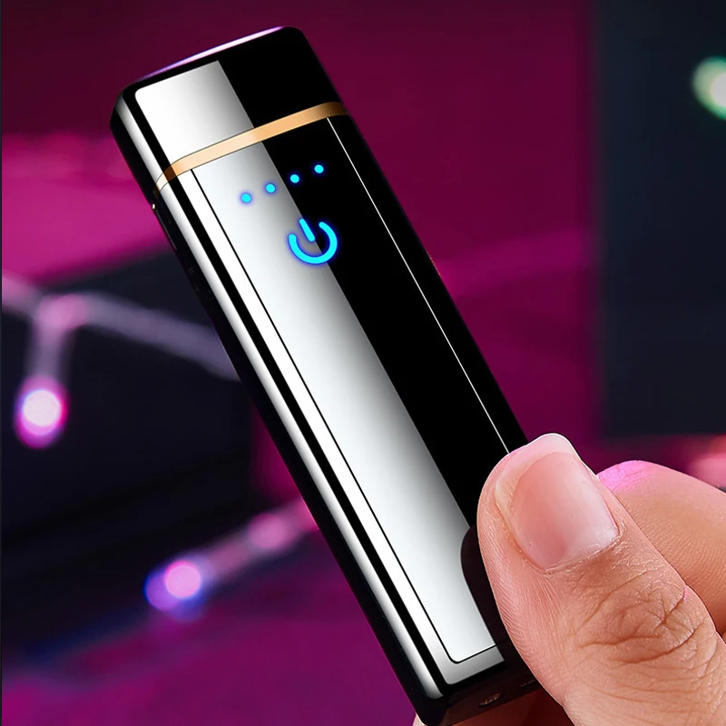 Новая крутая USB перезаряжаемая ветрозащитная двойная дуговая зажигалка
