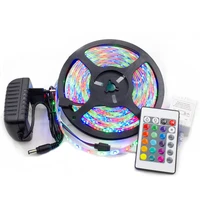 led strips lights rgb 2835 smd flexible waterproof tape diode 5m 12v 24key remote controller with dual output 3a power supply
