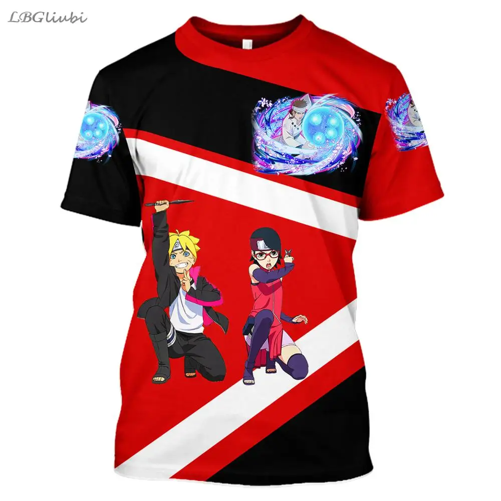 LBG новый дизайн Наруто 3D печатная Футболка повседневный короткий рукав для