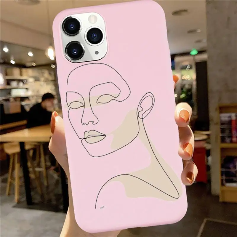 

Line art design pattern luxury Phone Case funda Candy Color for iPhone 6 7 8 11 12 s mini pro X XS XR MAX Plus