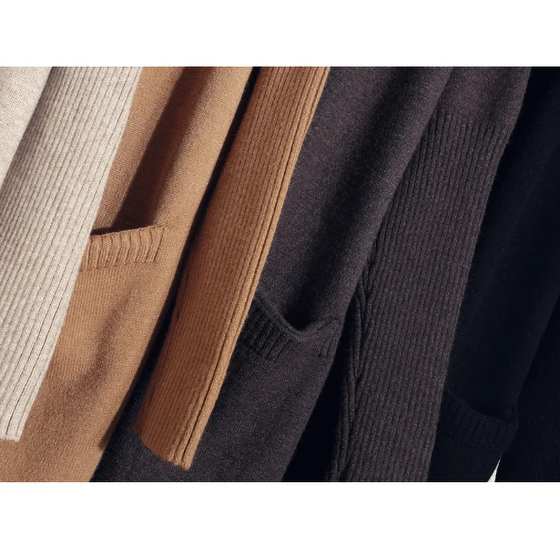 Женский кашемировый кардиган Scoorbee повседневный однотонный вязаный с длинным