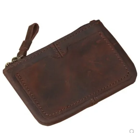 light brown wallet Kweco Vader женский кошелек из натуральной кожи, новинка, кожаный мужской кошелек Crazy Horse, мини кошелек для монет, кредитный держатель для карт - Цвет: light brown wallet