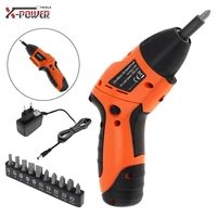 mini handle rechargeable electric screw driver 100 240v two way rotating head with led lighting switch for home office