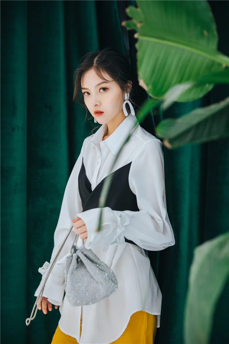 2020 полиэстер хлопок обычная блузка Вадим женские рубашки Бесплатная доставка