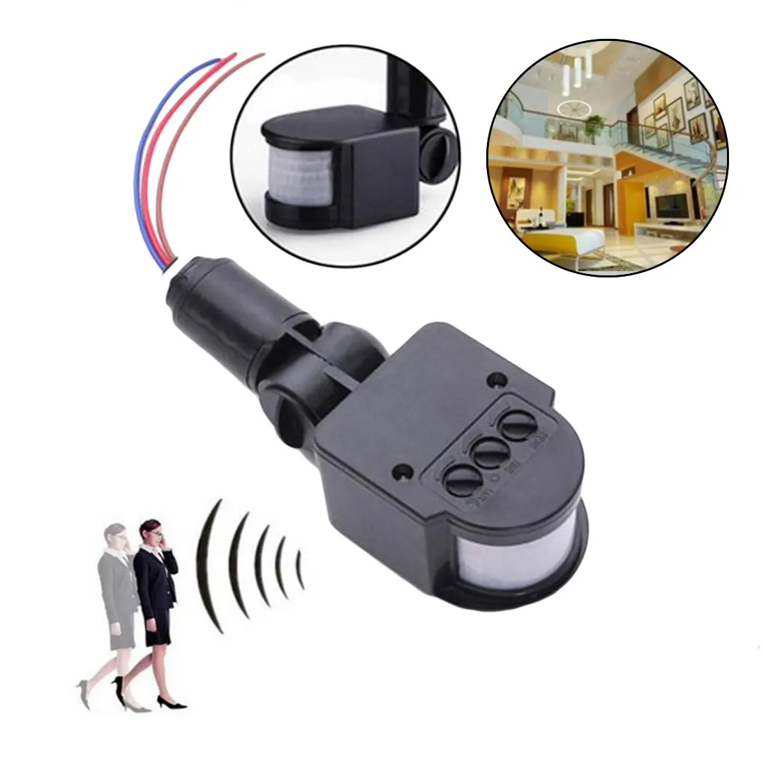 Инфракрасный датчик тела светодиодный движения наружный настенный крепления