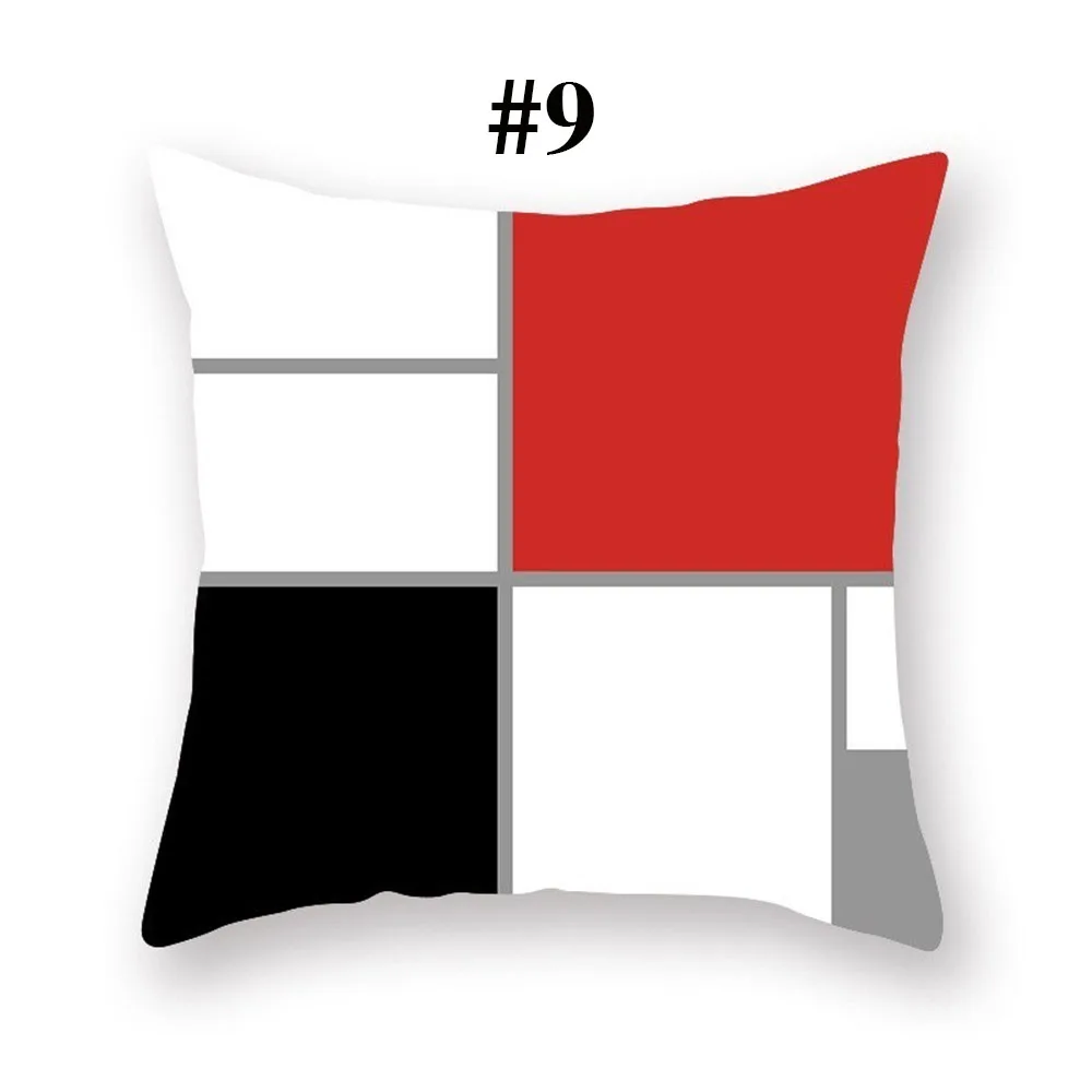 Геометрический чехол для подушки красный черный 45*45 см 100% полиэстер плед шаблон