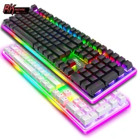 rk918 royal kludge full rgb wired mechanical keyboard gaming accessories with surrounded led light strip 108 keys teclado