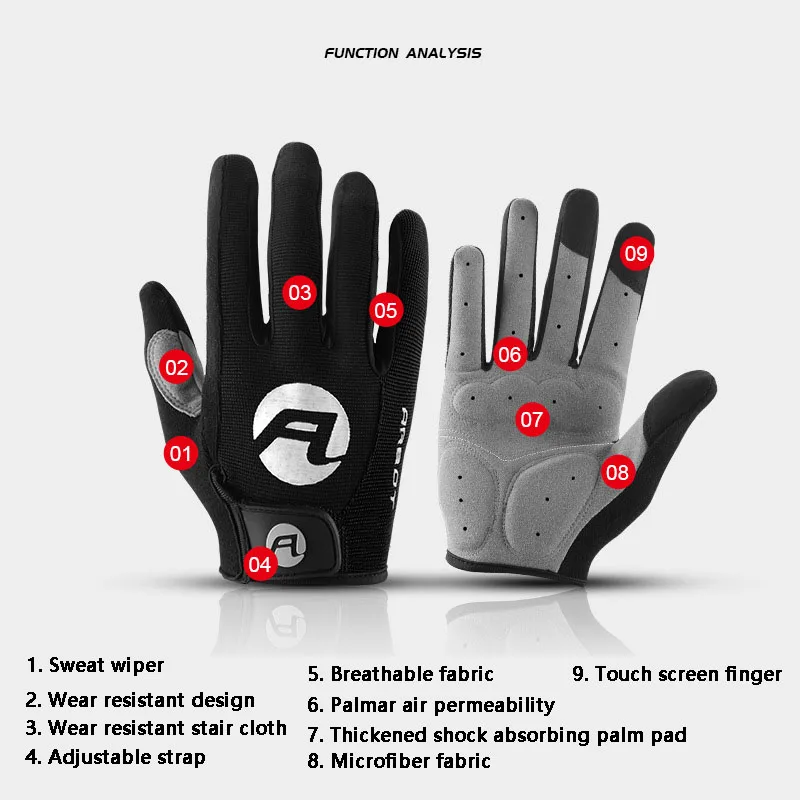 Велосипедные перчатки для сенсорных экранов противоскользящие и износостойкие