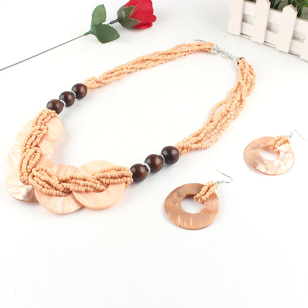 Женский комплект из колье и серёг в стиле бохо|Ювелирные наборы| |