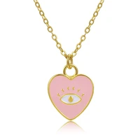delicate evil eye necklaces for women heart shape pendant gold plated multi color necklace best birthday gift for her