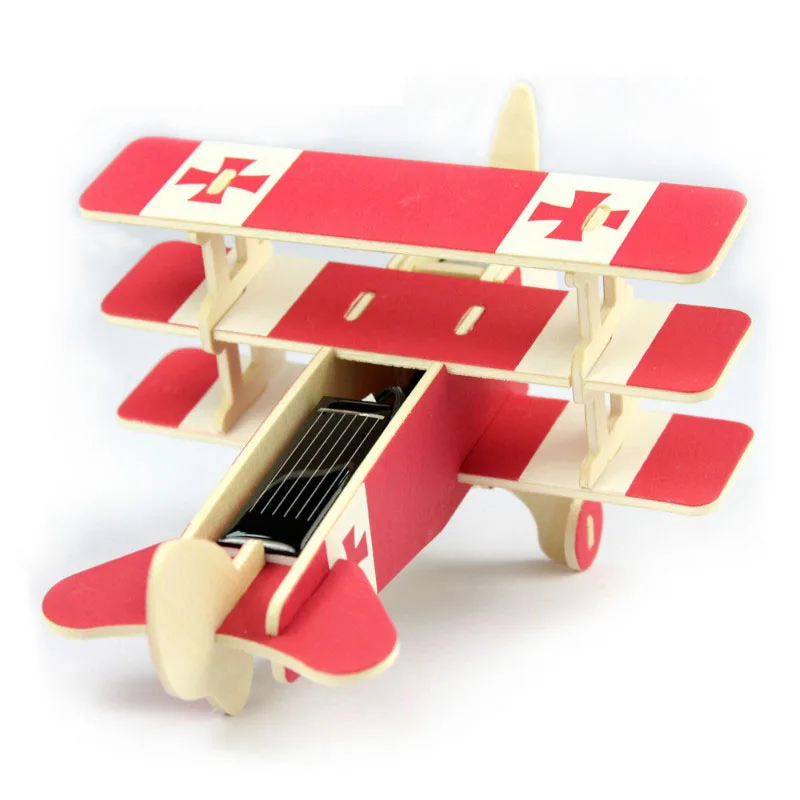 Solar Energy DIY Kit Aircraft Wooden Plane Model Educational Toys for Child's Gifts | Игрушки и хобби