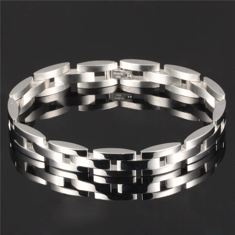 

2021 Trend Bracelets For Men Stainless Steel Steel Color 42G 21.5Cm Fashion Personality Adjustable Length Folding Buckle Jewelry