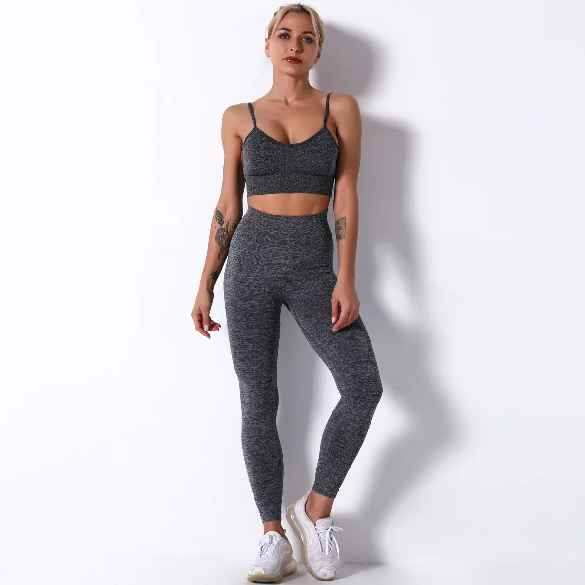 

Women 2pcs Yoga Set Running Bra High Waist Leggings Workout Sports Suits Fitness Suit for Yoga Clothes Seamless Fitness Suit