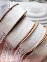 9 meters lace ribbon white gauze ribbon gift wrapping lace fabric trim diy sewing handmade craft materials accessories