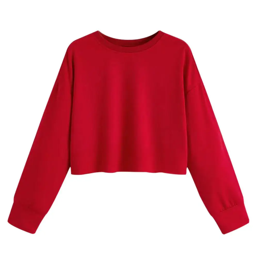 Женская модная повседневная пушистая блуза с длинным рукавом и круглым вырезом