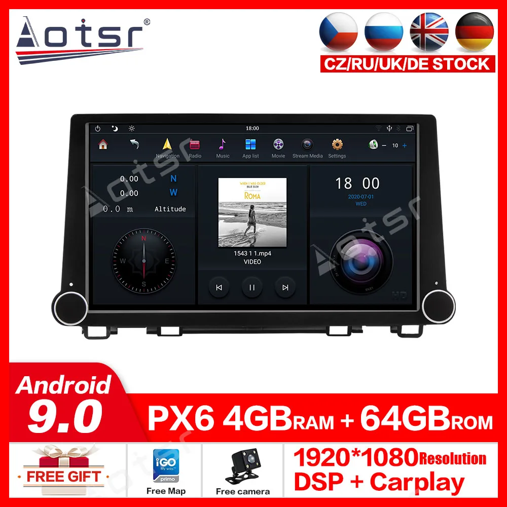 

11.8" MAX-PAD Android 9.0 4+64G Car Multimedia player For Honda CR-V CRV 2017-2020 Car GPS Navigation Headunit Auto Radio Stereo