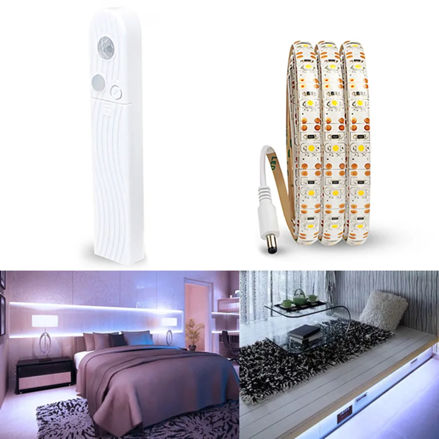 Движения Pir Сенсор гибкий Светодиодные ленты светодиодная подсветка под шкаф