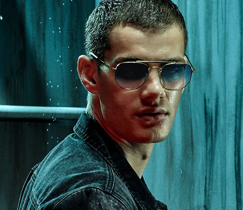 2020 Fashion Brand Design Gradient Vintage Classic Sun Glasses Unisex 3648 MARSHAL Sunglasses Polygon Metal Style Oculos De Sol |