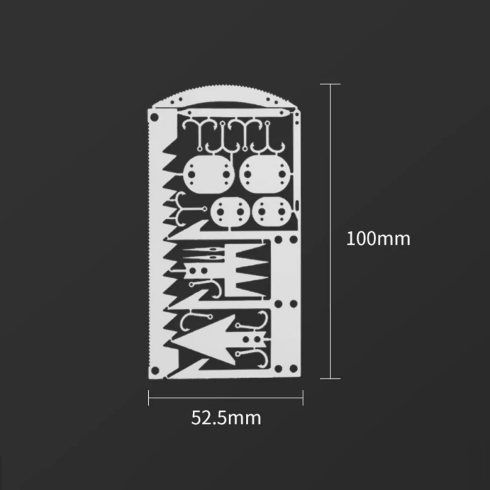 

22 In 1 Fish Hook Card-Multi Purpose Pocket Survival Tool Card Stainless Steel Survival Camping Hiking Fishing Hunting Tools
