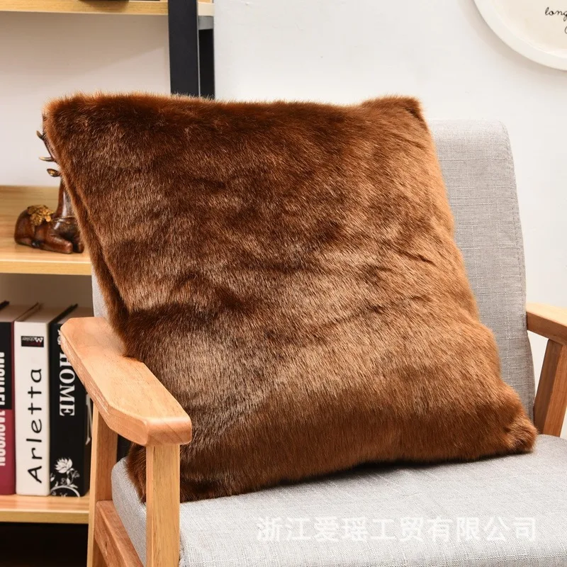 Двусторонний Чехол на подушку из искусственного лисьего меха 50*50 глянцевые чехлы