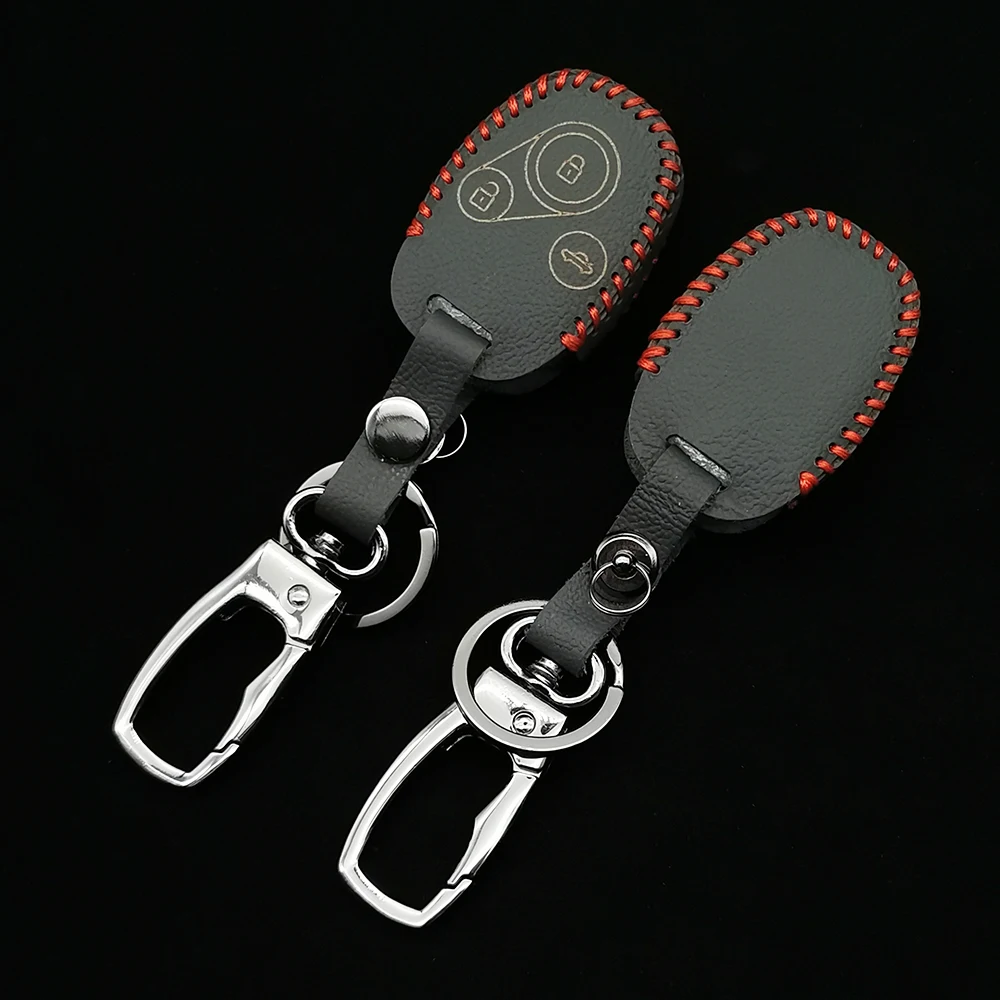 

Leather Cover For Honda 2003 2008 2009 2010 2011 2012 Accord CRV Civic Fit Pilot 3 Buttons Remote Key Case