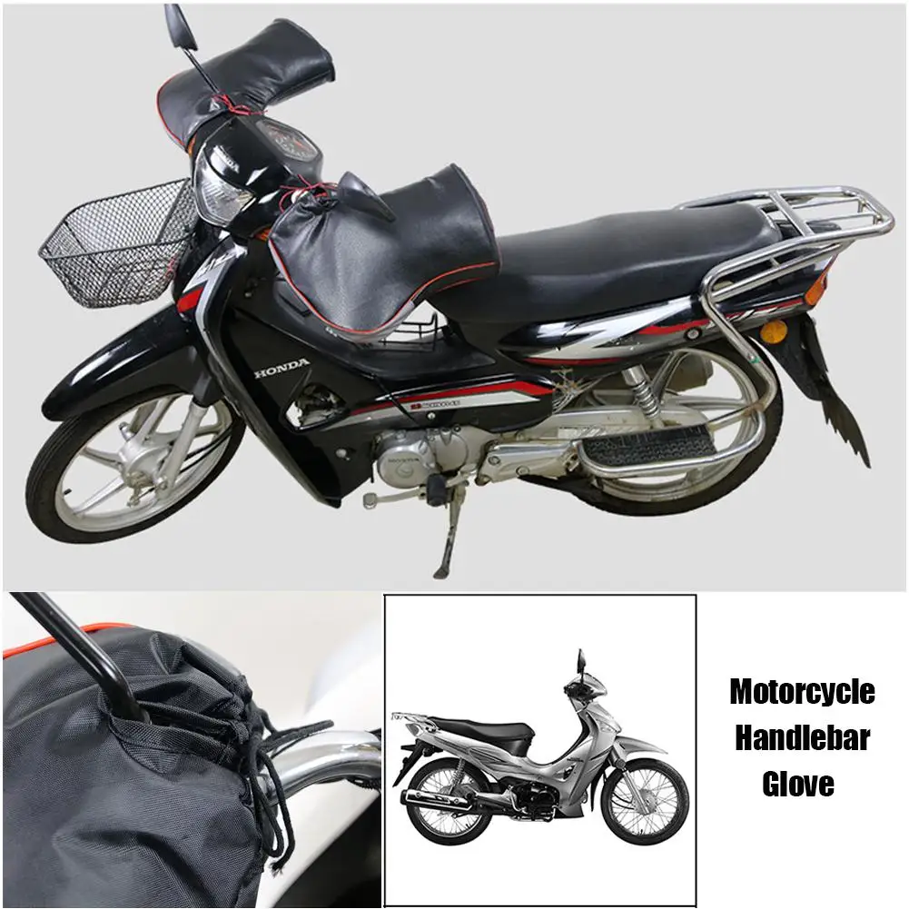 1 Pair Motorcycle Handlebar Gloves Windproof Winter Thickened Warm Muffs Thermal Cover for Riding | Автомобили и мотоциклы