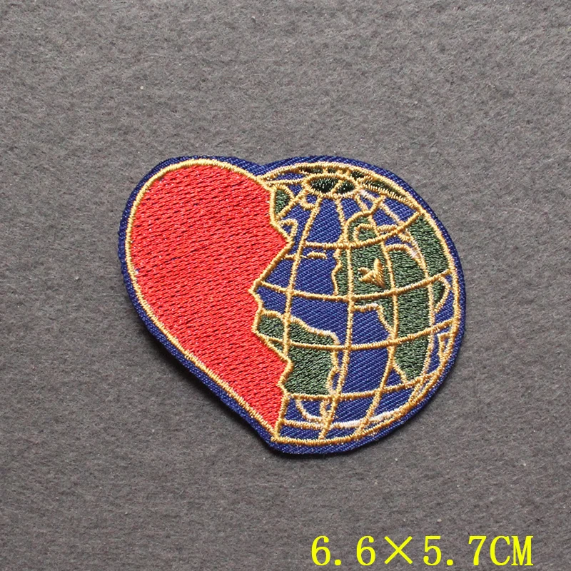 В форме сердца патч Вышивка Патчи для одежды в полоску красочные средства ухода
