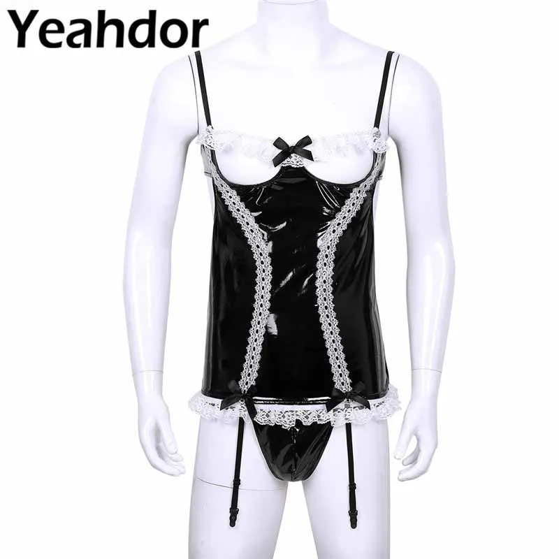 Мужские Подвязки для косплея костюм горничной вечеринки кружевные подвязки с